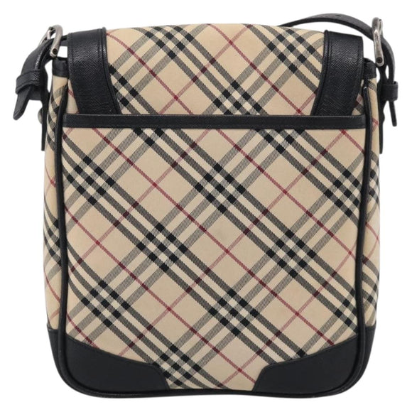 BURBERRY Nova Check Shoulder Bag Canvas Beige Silver Auth ka6942
