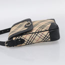 BURBERRY Nova Check Shoulder Bag Canvas Beige Silver Auth ka6942-4