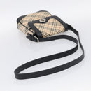 BURBERRY Nova Check Shoulder Bag Canvas Beige Silver Auth ka6942-7