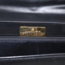 GIVENCHY Hand Bag Leather Black Gold Auth ka6943-14