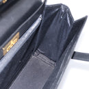 GIVENCHY Hand Bag Leather Black Gold Auth ka6943-16