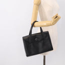 GIVENCHY Hand Bag Leather Black Gold Auth ka6943-20