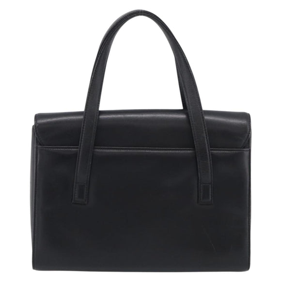 GIVENCHY Hand Bag Leather Black Gold Auth ka6943