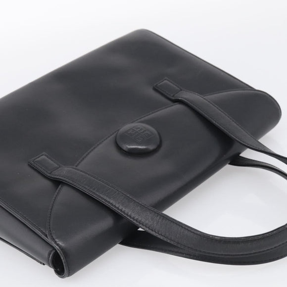 GIVENCHY Hand Bag Leather Black Gold Auth ka6943