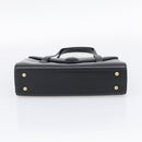 GIVENCHY Hand Bag Leather Black Gold Auth ka6943-9