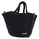 Balenciaga Ibiza Basket Hand Bag Canvas 2way Black Silver 695611 Auth ka6950SAM-1
