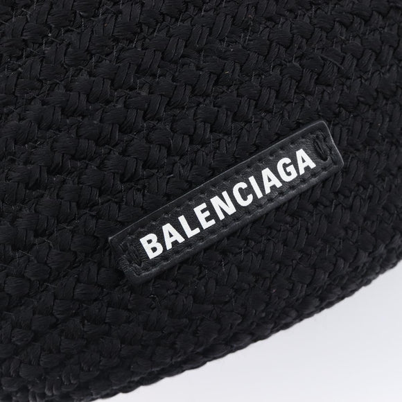 Balenciaga Ibiza Basket Hand Bag Canvas 2way Black Silver 695611 Auth ka6950SAM