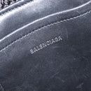 Balenciaga Ibiza Basket Hand Bag Canvas 2way Black Silver 695611 Auth ka6950SAM-21