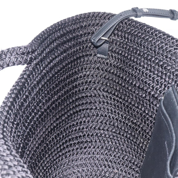 Balenciaga Ibiza Basket Hand Bag Canvas 2way Black Silver 695611 Auth ka6950SAM