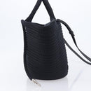 Balenciaga Ibiza Basket Hand Bag Canvas 2way Black Silver 695611 Auth ka6950SAM-5