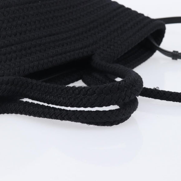 Balenciaga Ibiza Basket Hand Bag Canvas 2way Black Silver 695611 Auth ka6950SAM