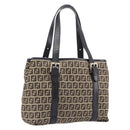 FENDI Zucchino Canvas Tote Bag Beige Gold Auth ka6952A-1