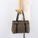 FENDI Zucchino Canvas Tote Bag Beige Gold Auth ka6952A-25