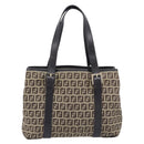FENDI Zucchino Canvas Tote Bag Beige Gold Auth ka6952A-3
