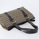 FENDI Zucchino Canvas Tote Bag Beige Gold Auth ka6952A-6