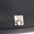 CELINE Shoulder Bag Leather Black Silver Auth ka6958-15