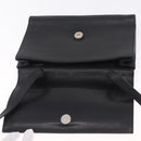 CELINE Shoulder Bag Leather Black Silver Auth ka6958-16