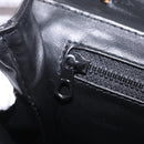 CELINE Shoulder Bag Leather Black Silver Auth ka6958-23