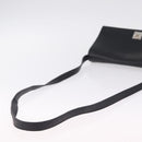 CELINE Shoulder Bag Leather Black Silver Auth ka6958-8