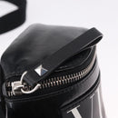 Valentino Shoulder Bag Patent Leather Black Silver Auth ka6959V-16