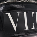 Valentino Shoulder Bag Patent Leather Black Silver Auth ka6959V-17