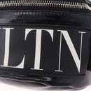 Valentino Shoulder Bag Patent Leather Black Silver Auth ka6959V-18