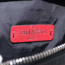 Valentino Shoulder Bag Patent Leather Black Silver Auth ka6959V-19