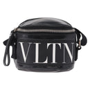 Valentino Shoulder Bag Patent Leather Black Silver Auth ka6959V-2