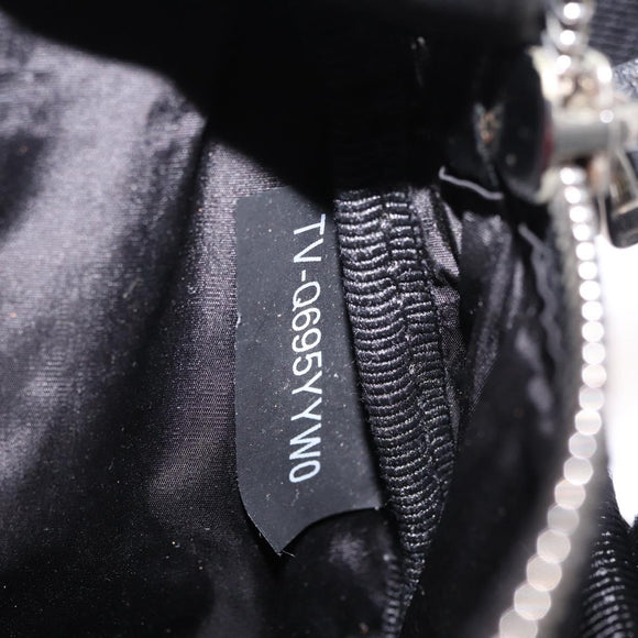 Valentino Shoulder Bag Patent Leather Black Silver Auth ka6959V