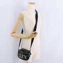 Valentino Shoulder Bag Patent Leather Black Silver Auth ka6959V-25