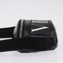 Valentino Shoulder Bag Patent Leather Black Silver Auth ka6959V-5