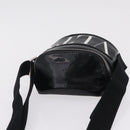 Valentino Shoulder Bag Patent Leather Black Silver Auth ka6959V-6