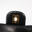 CHANEL Matelasse 25 Double Flap Chain Bag Lamb Skin Black Gold CC Auth ka695SV-8