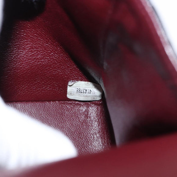 CHANEL Matelasse 25 Double Flap Chain Bag Lamb Skin Black Gold CC Auth ka695SV