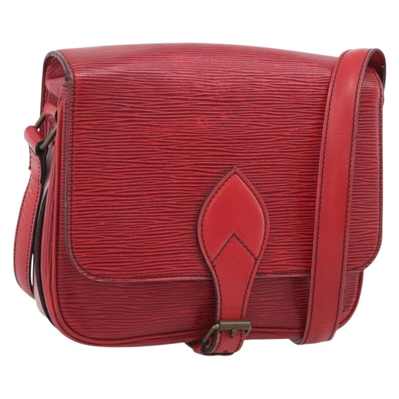 LOUIS VUITTON Epi Cartouchiere MM Shoulder Bag Red M52247 LV Auth ka6960