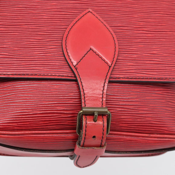 LOUIS VUITTON Epi Cartouchiere MM Shoulder Bag Red M52247 LV Auth ka6960