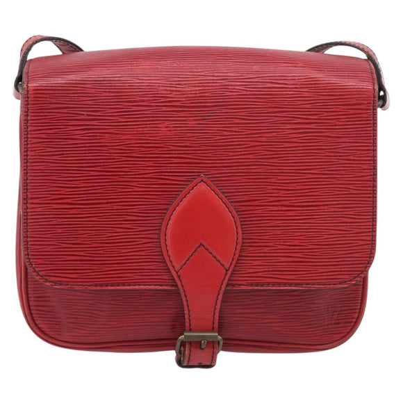 LOUIS VUITTON Epi Cartouchiere MM Shoulder Bag Red M52247 LV Auth ka6960