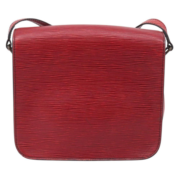 LOUIS VUITTON Epi Cartouchiere MM Shoulder Bag Red M52247 LV Auth ka6960