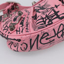 Balenciaga Le Cagoule XS Shoulder Bag Leather Pink Silver 671309 Auth ka6967SAM-15