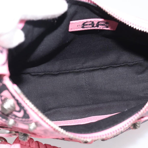 Balenciaga Le Cagoule XS Shoulder Bag Leather Pink Silver 671309 Auth ka6967SAM
