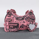 Balenciaga Le Cagoule XS Shoulder Bag Leather Pink Silver 671309 Auth ka6967SAM-12