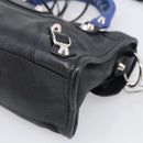 Balenciaga Mini City Hand Bag Leather 2way Black Silver 300295 Auth ka6969M-12