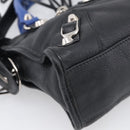 Balenciaga Mini City Hand Bag Leather 2way Black Silver 300295 Auth ka6969M-13