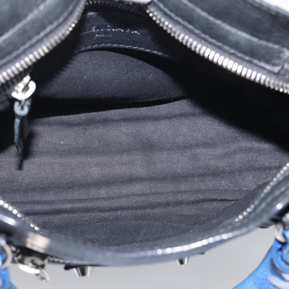 Balenciaga Mini City Hand Bag Leather 2way Black Silver 300295 Auth ka6969M