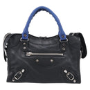 Balenciaga Mini City Hand Bag Leather 2way Black Silver 300295 Auth ka6969M-2