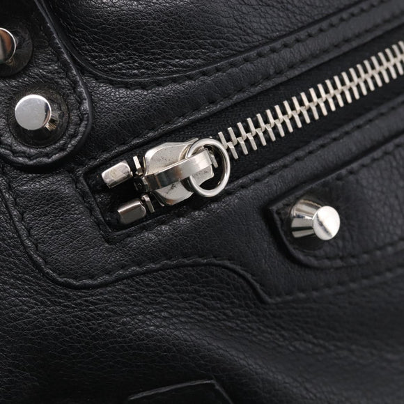 Balenciaga Mini City Hand Bag Leather 2way Black Silver 300295 Auth ka6969M