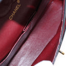 CHANEL Matelasse 25 Double Flap Chain Bag Lamb Skin Black Gold CC Auth ka696SV-22