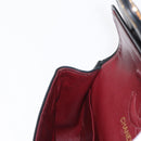 CHANEL Matelasse 25 Double Flap Chain Bag Lamb Skin Black Gold CC Auth ka696SV-24