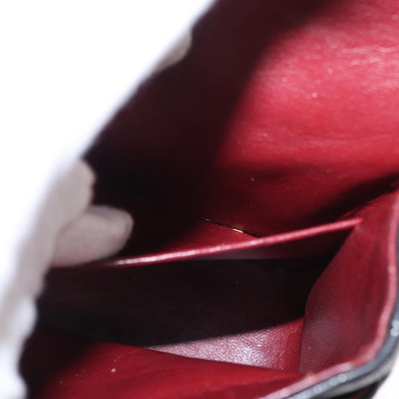 CHANEL Matelasse 25 Double Flap Chain Bag Lamb Skin Black Gold CC Auth ka696SV