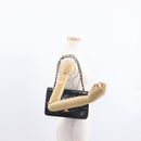 CHANEL Matelasse 25 Double Flap Chain Bag Lamb Skin Black Gold CC Auth ka696SV-28